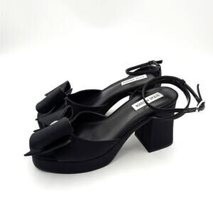 Steve Madden Aerin Bow Platform Sandals Women's Black Size US9M EU39.5